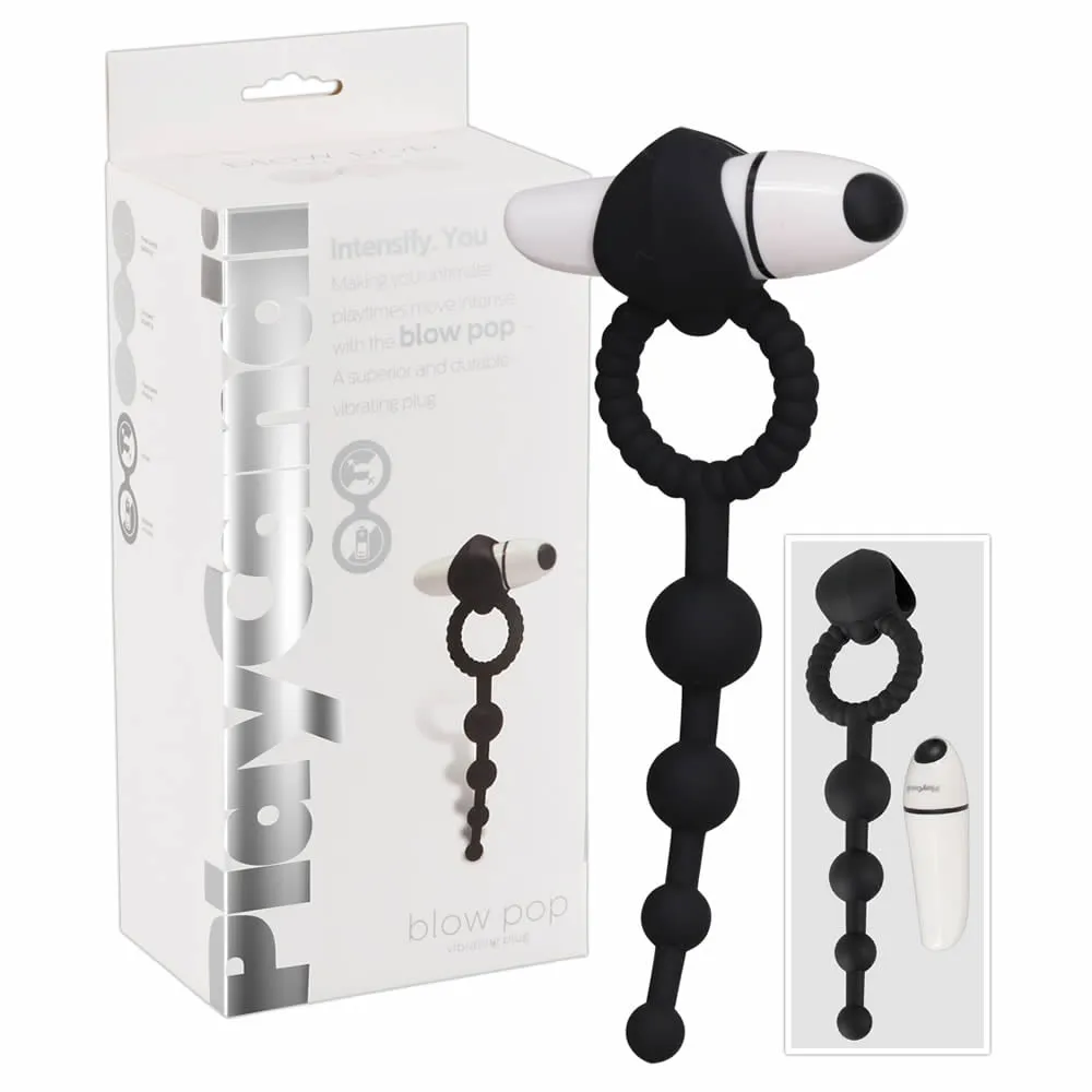 PlayCandi Blow Pop Silikone Penisring og Anal KædeSort