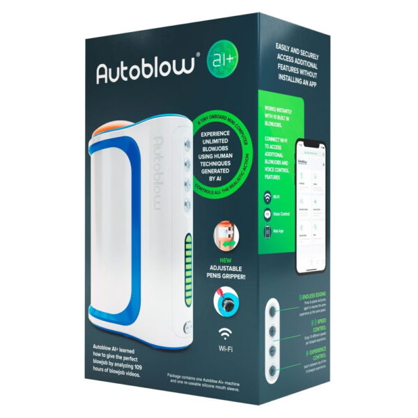 Autoblow A.I. Plus Blowjob Maskine & MasturbatorBlå / Hvid
