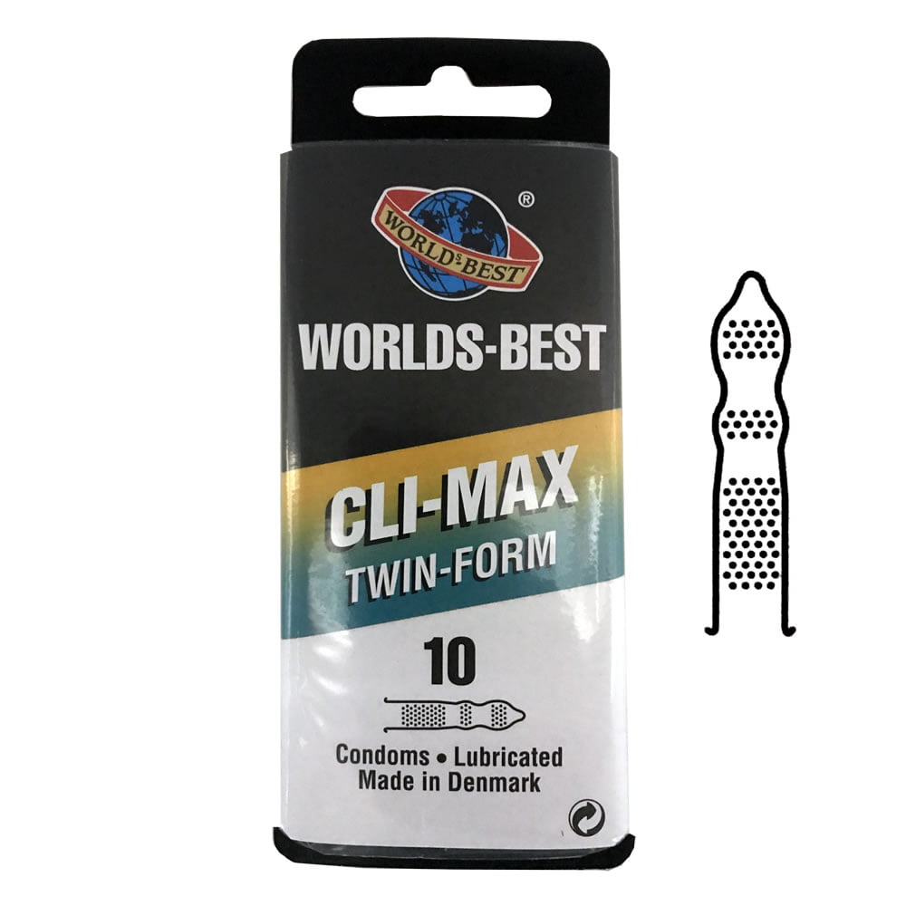 Worlds Best Cli-Max Twin-Form KondomPakke med 10 stk