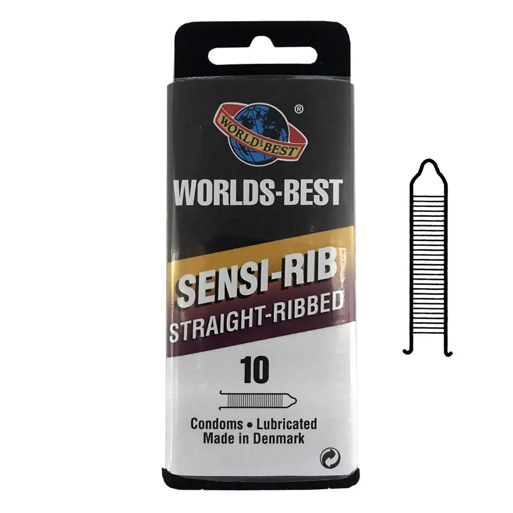 Worlds Best Sensi Rib Beauty Form KondomPakke med 10 stk