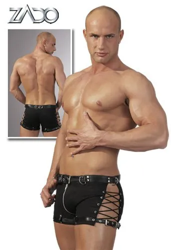 Læder herre bondagepants Sort2XL