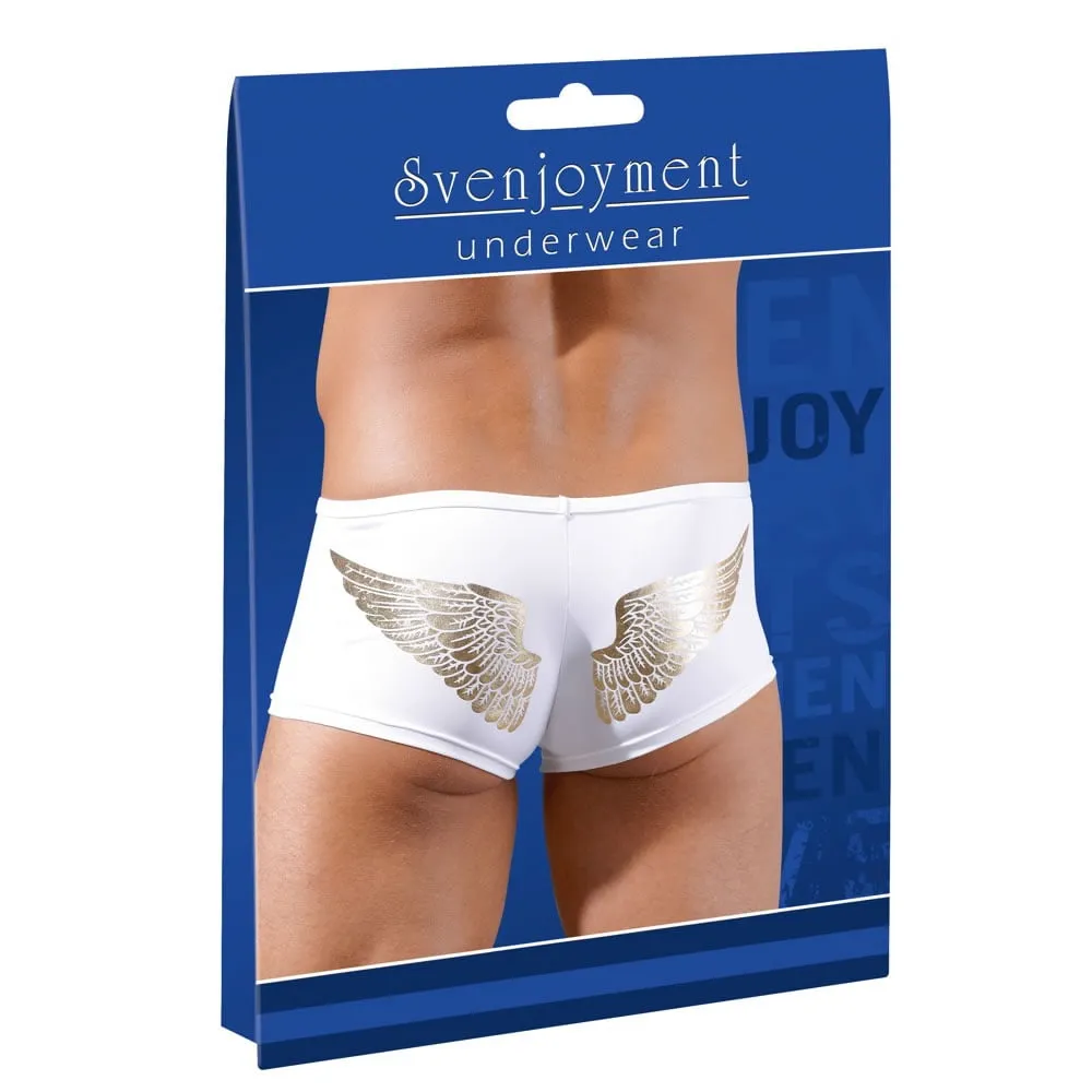 Herre Tights i hvid med Lynlås & EnglevingerXL