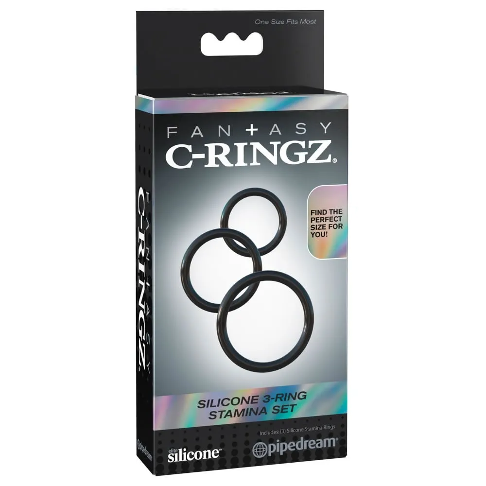 Fantasy C-Ringz Stamina Set - 3 Penisringe i sætSort