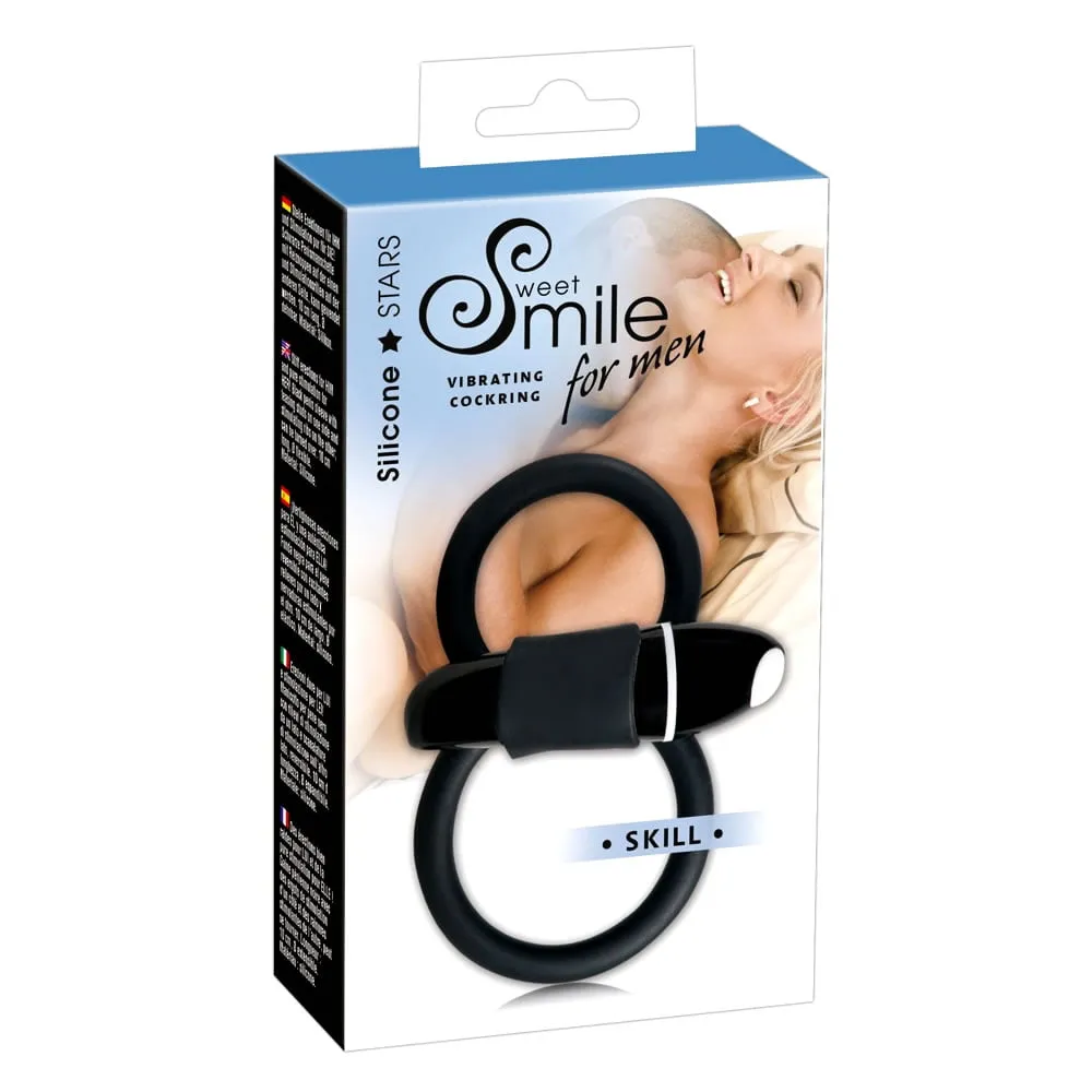 Sweet Smile Vibrator Penisring og TestikelringSort