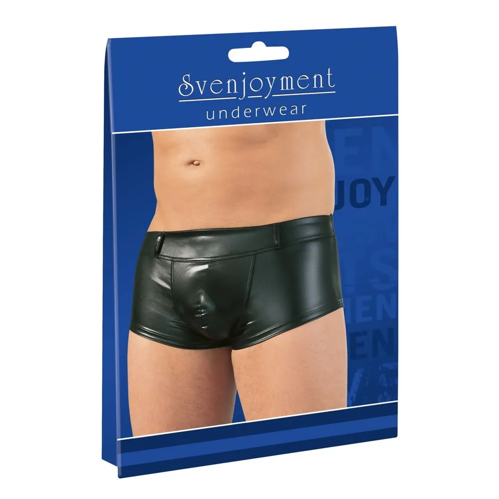 Herre master pants i sort wetlookS