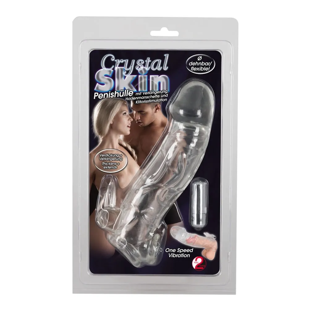 Crystal Skin Vibrator PenishylsterGennemsigtig