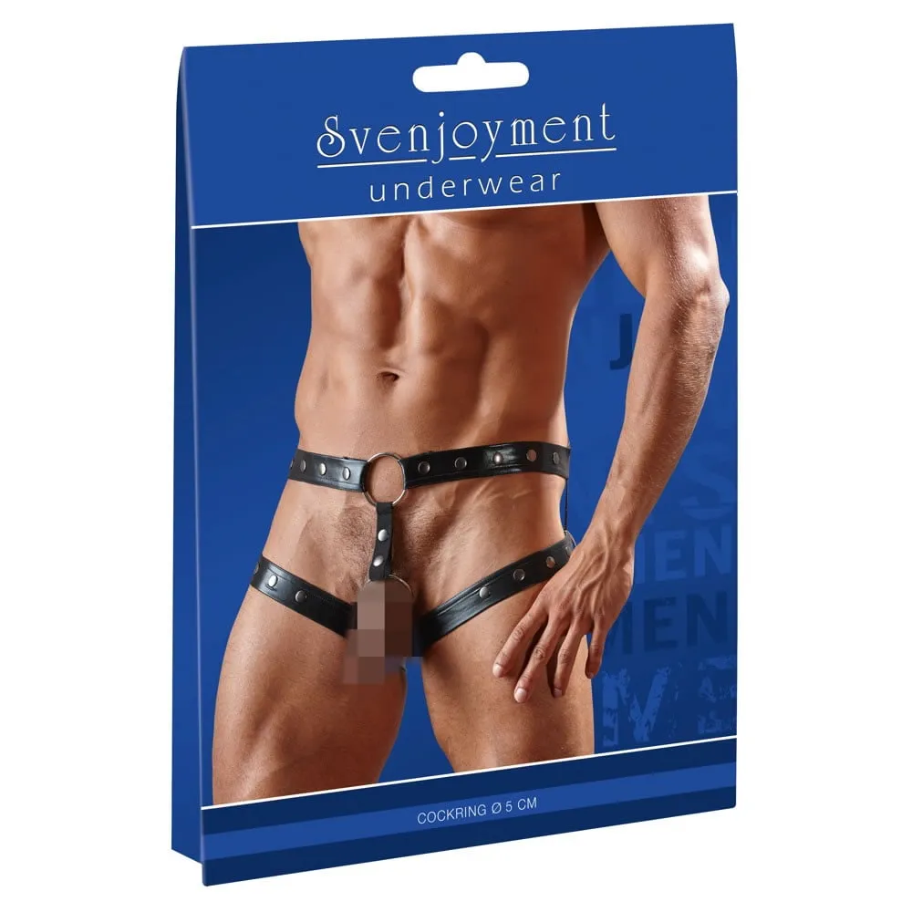 Hoftebælte med Penisring i WetlookOnesize (M-L)