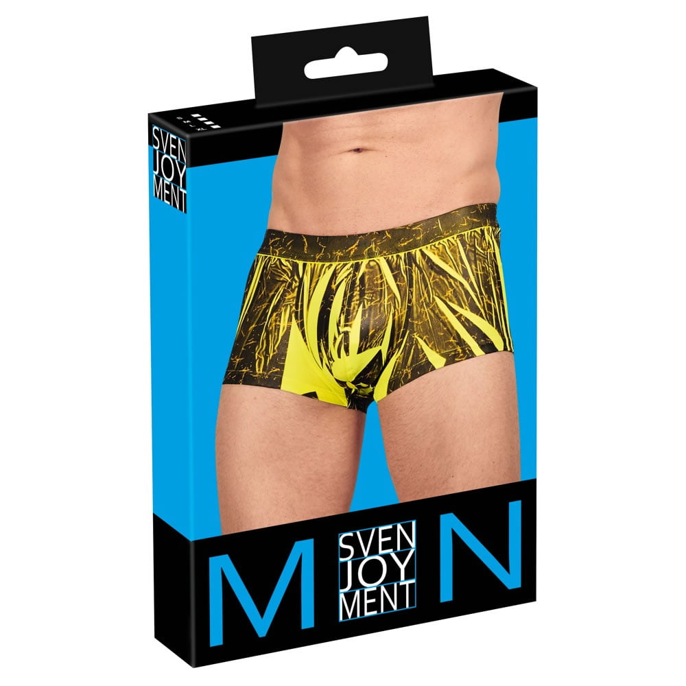 Herre Tights med Neon Gul MønsterXL