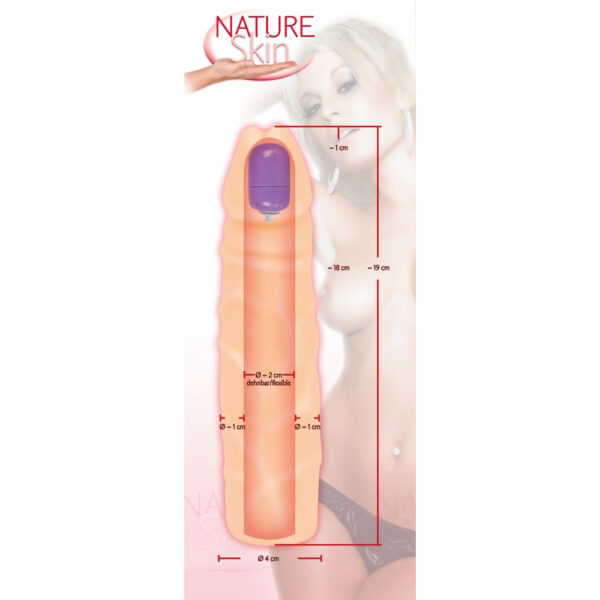 Nature Skin Penis Sleeve med Bullet Vibrator - Image 8