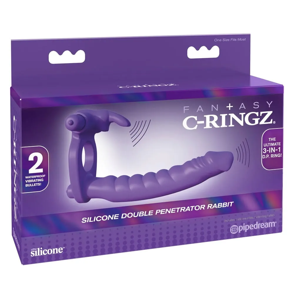 Fantasy C-Ringz Double Penetrator Vibrator Penisring og Anal DildoLilla