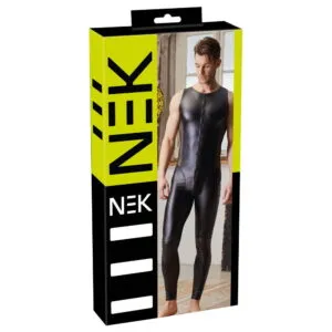 Wetlook Jumpsuit med Biker Style