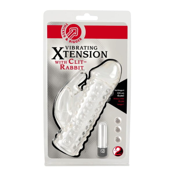 Penis Sleeve med Vibrator og Klitoris StimulatorOnesize