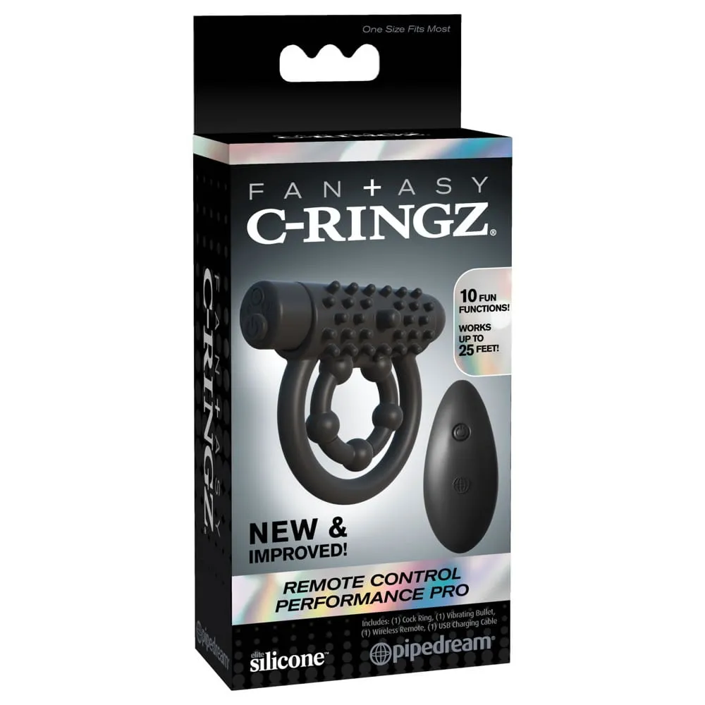 Fantasy C-Ringz Performance Pro med FjernbetjeningSort