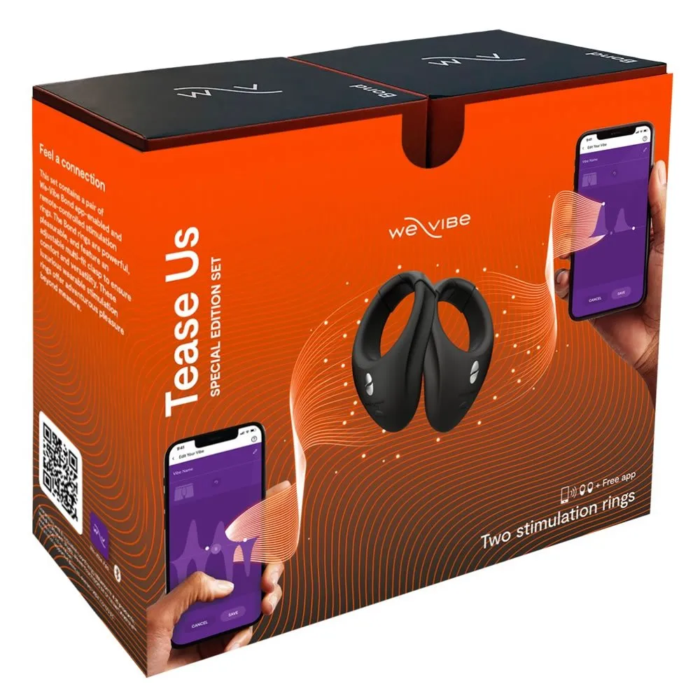 We-Vibe Tease Us - 2 X Bond Penisringe med FjernbetjeningSort