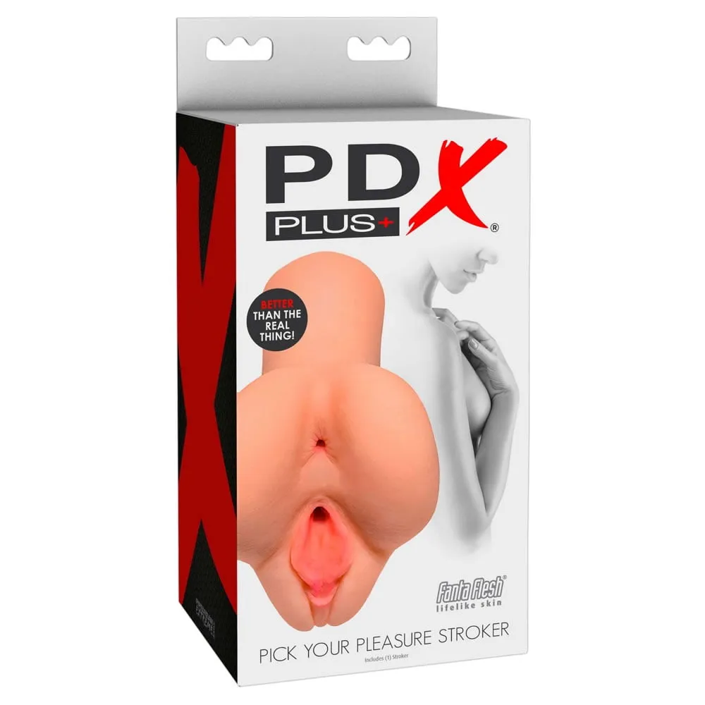 PDX Plus Pick Your Pleasure Stroker Vagina og Anal MasturbatorHud lys