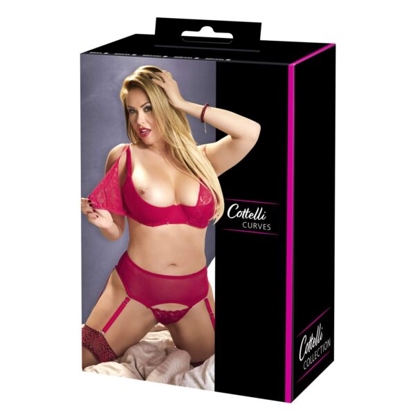 Plus Size Strip Lingeri sæt i Rød95F / 2XL