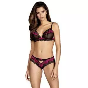 Obsessive Blonde BH og Trusse sæt i Sort og Rød