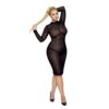 Noir Transparent Plus Size Kjole med Striber - Image 2
