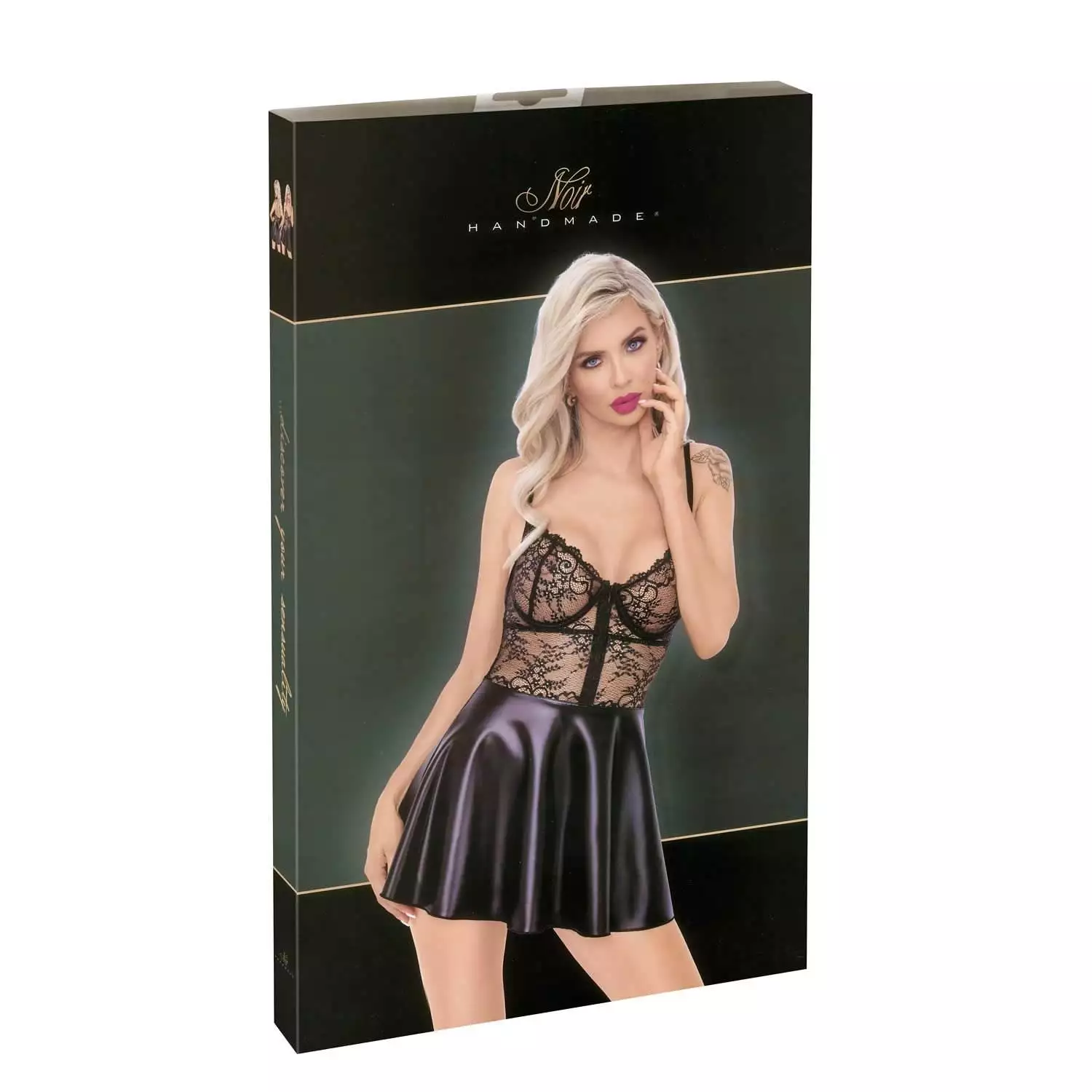 Noir Blonde Kjole med Wetlook NederdelXL