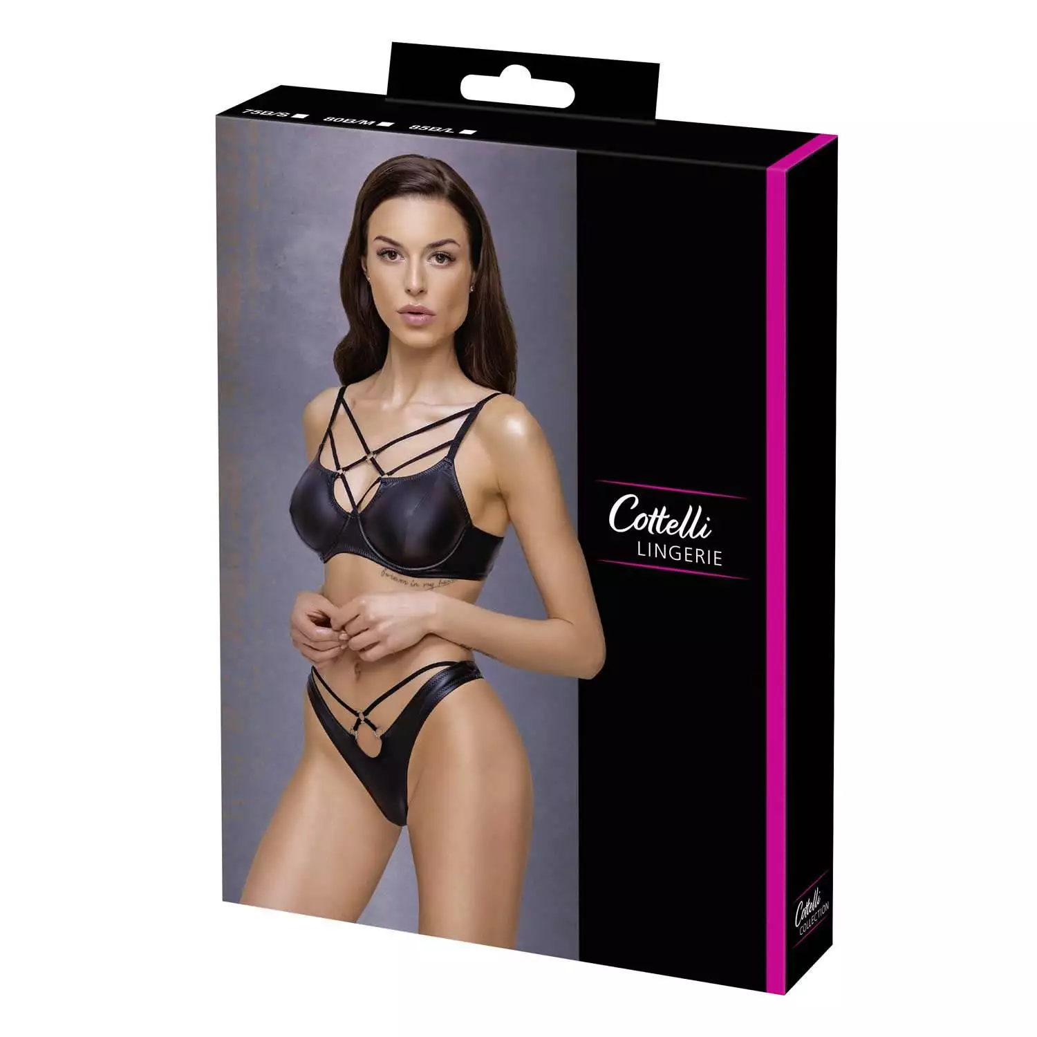 Wetlook BH sæt med Cage-Strap85B / L