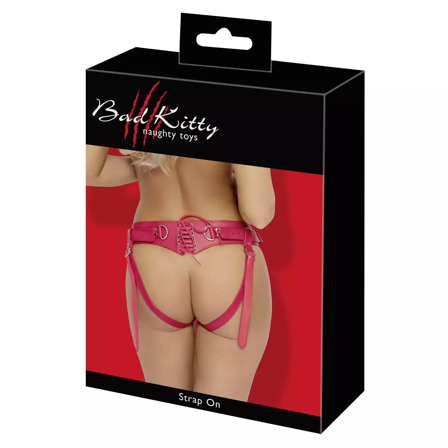Bad Kitty Strap-On harness i Rød Læder LookS - L