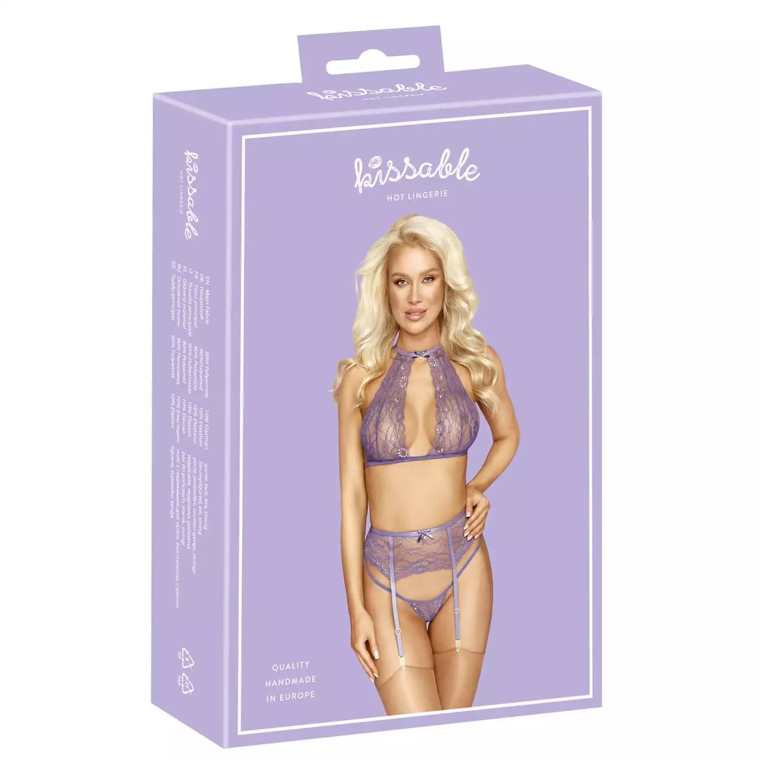 Kissable Lingeri Sæt i Lilla BlonderL/XL