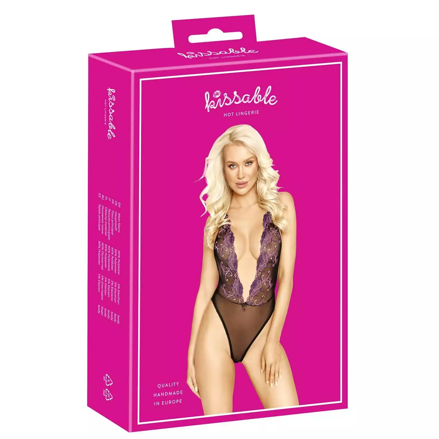 Kissable Blonde Body i Sort og RosaL/XL