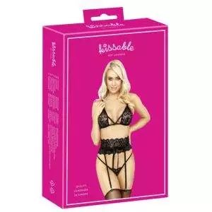Kissable Lingeri Sæt med Hofteholder og Satin Sløjfe