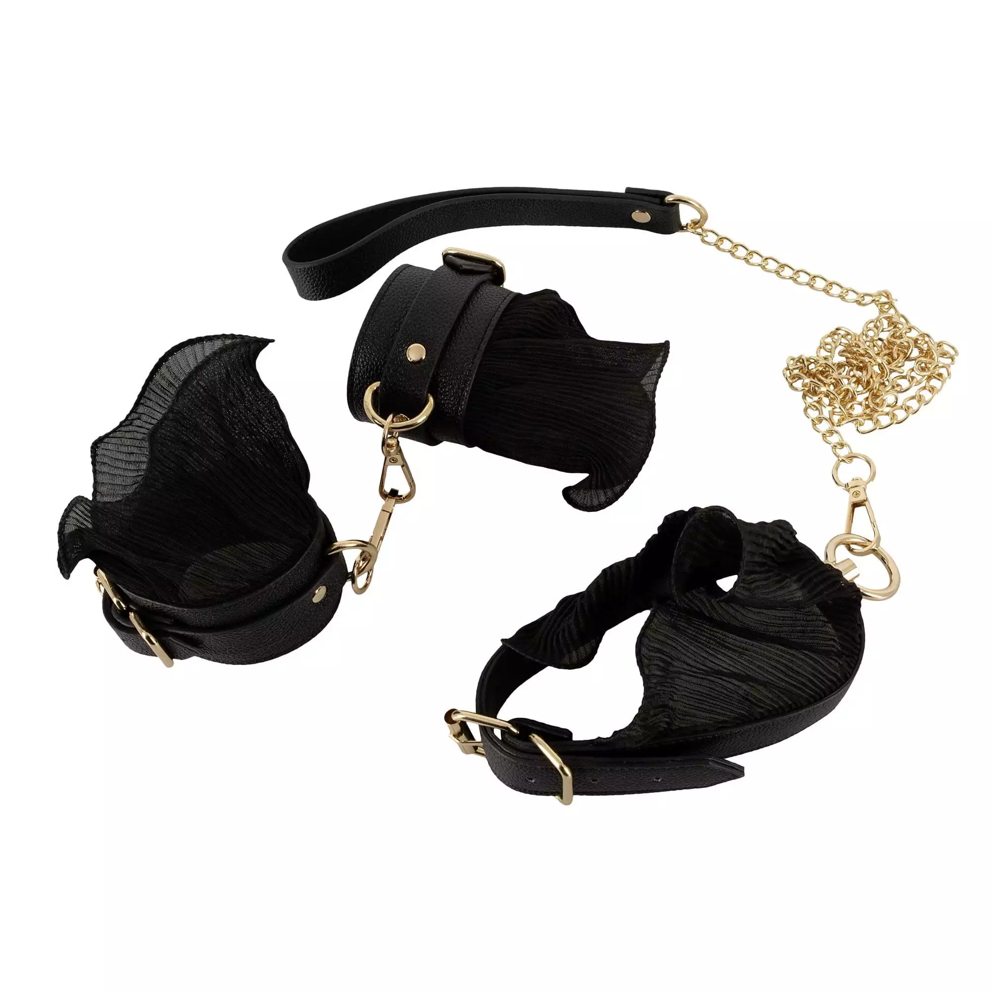 Bad Kitty Bondage Sæt med Flæser og Guldkæder - Billede 2