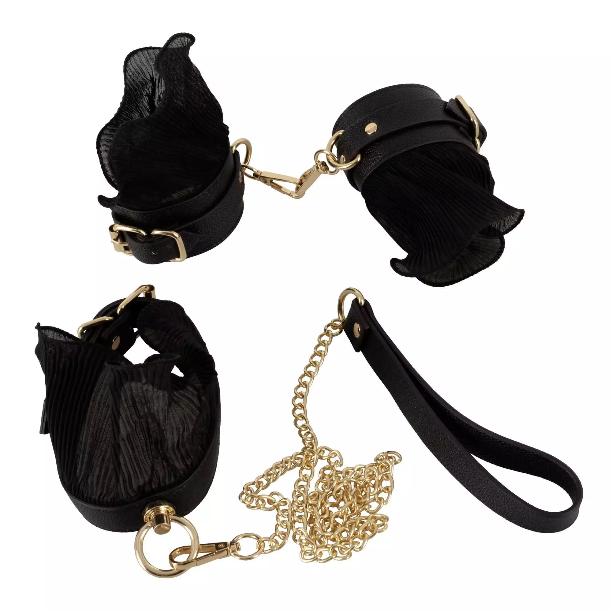 Bad Kitty Bondage Sæt med Flæser og Guldkæder - Billede 3