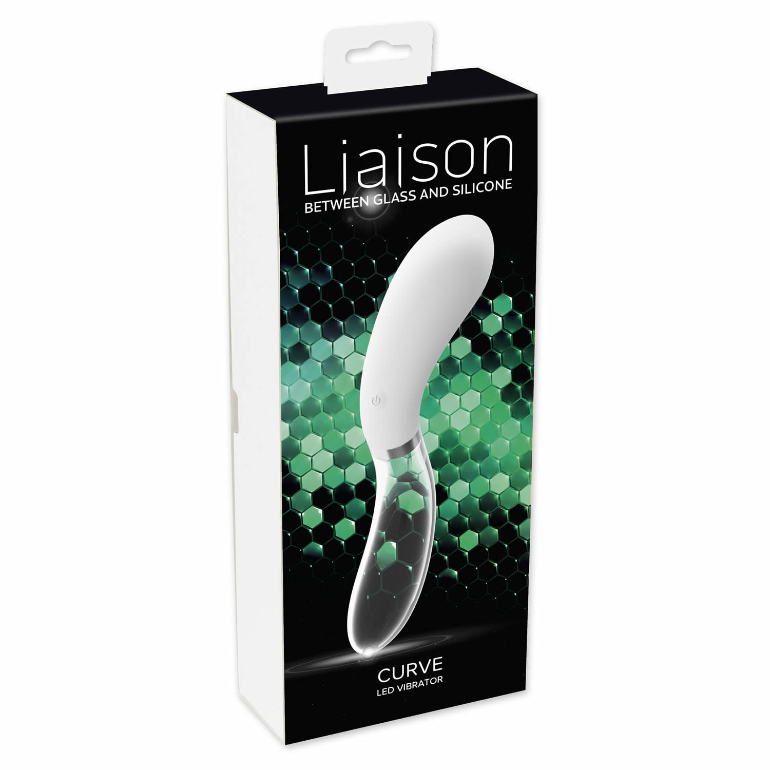 Liaison Curve Silikone og Glas Vibrator med LED LysHvid / Glas