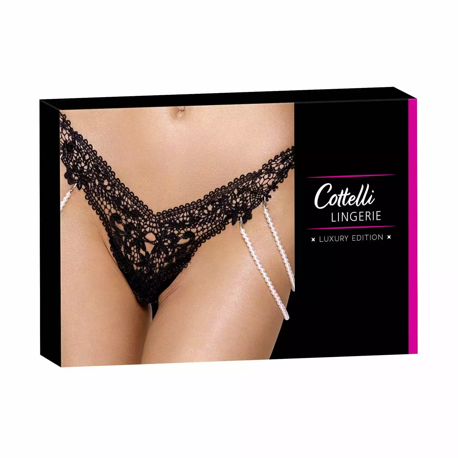 Broderet G-streng med PerlekæderM/L