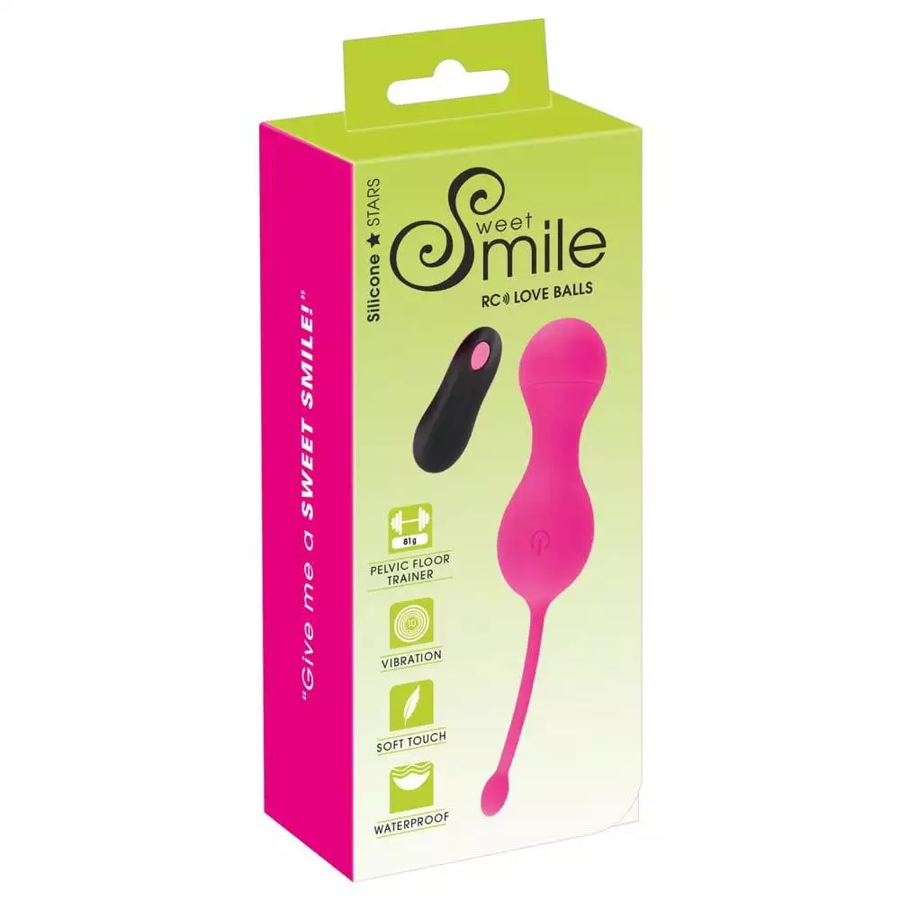 Sweet Smile Fjernbetjent Vibrator Æg og BækkenbundskuglerPink
