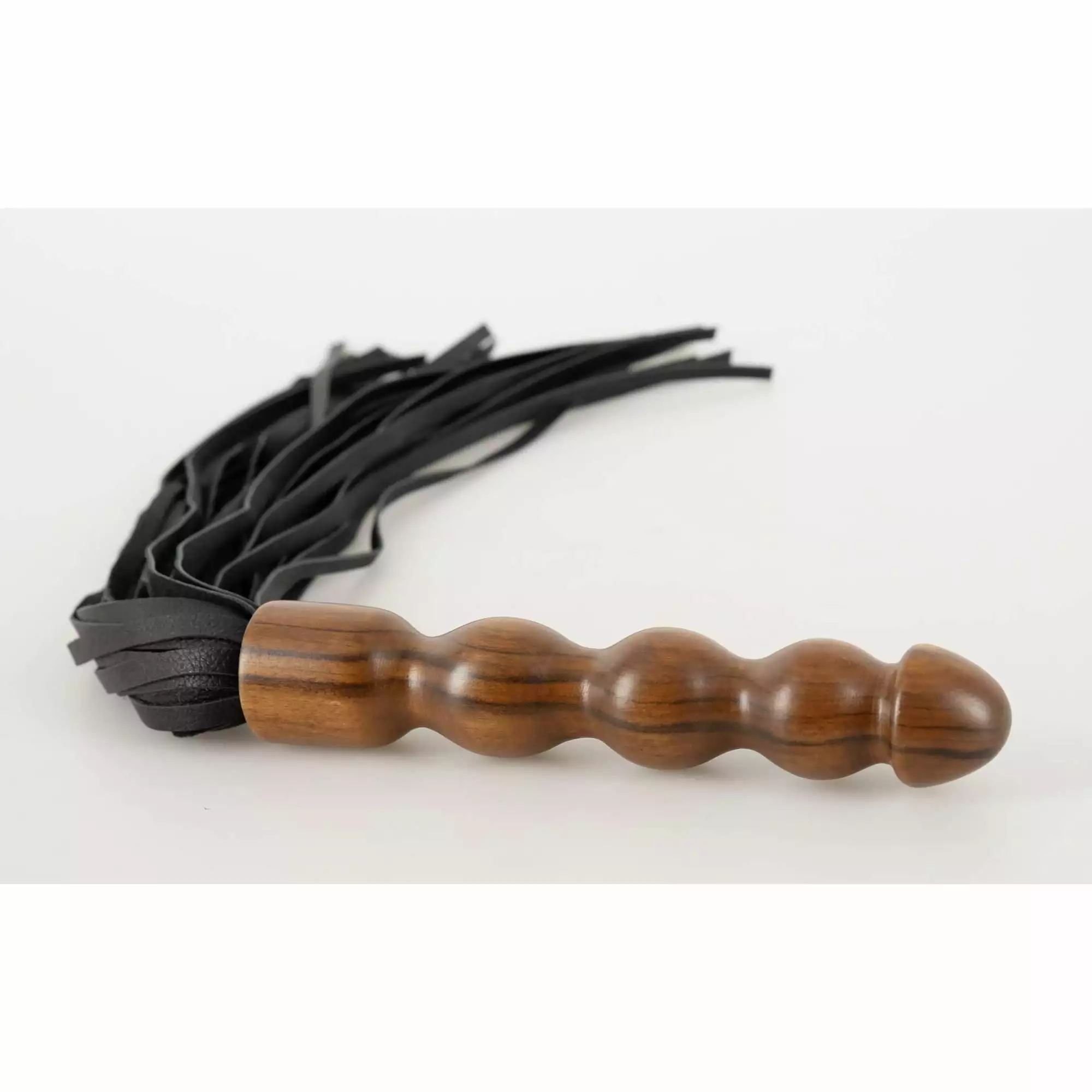 Læder Flogger Pisk med Træ Greb - Billede 7