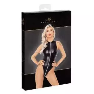 Noir Wetlook Body med 3-vejs Lynlås
