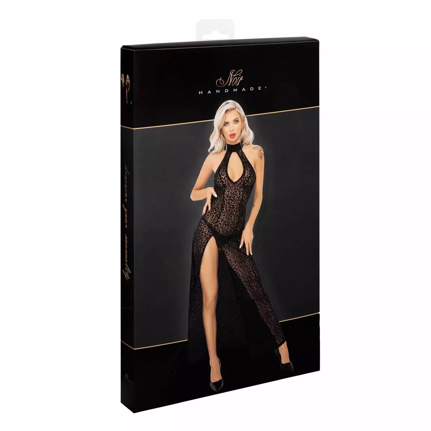 Noir Nylon Leopard Catsuit med Lange Ærmer - Billede 9