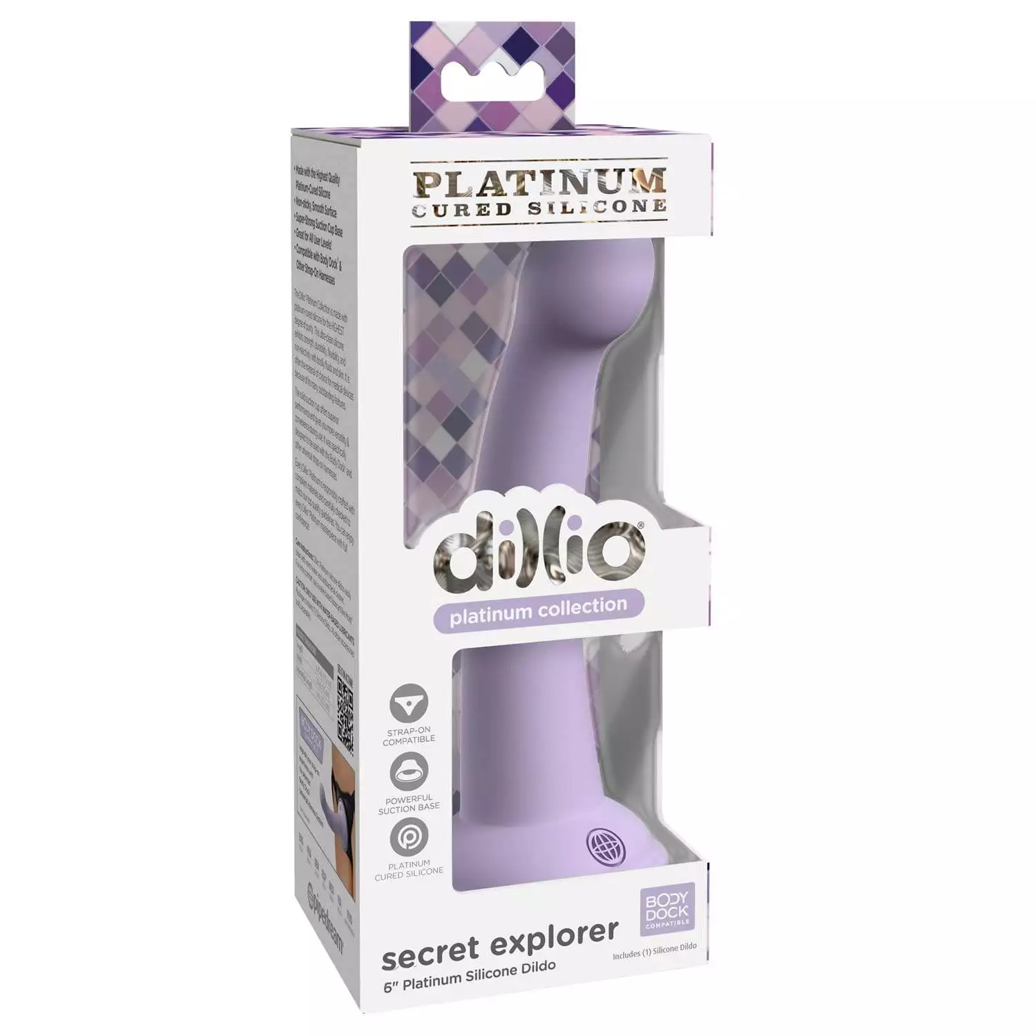 Dillio Platinum Secret Explorer Dildo med SugekopLilla