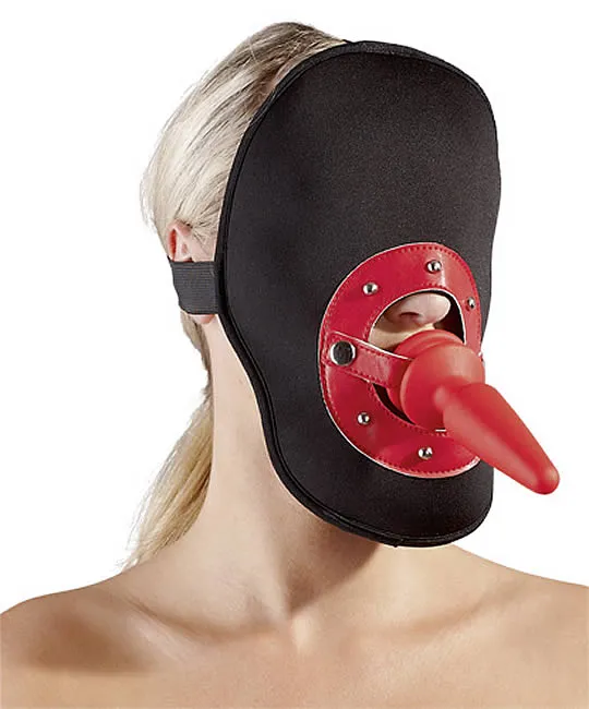 Sort Maske med Analplug og GagOnesize