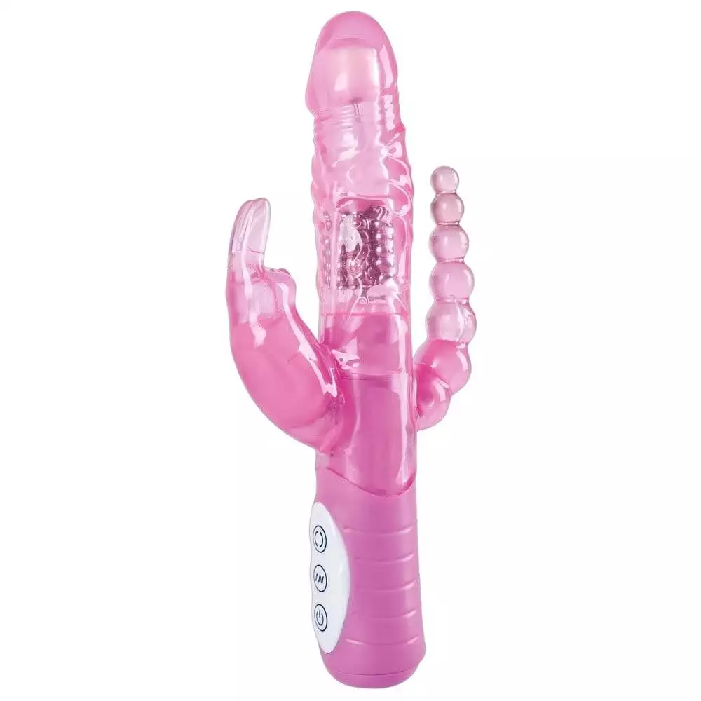 3 x Lust Rabbit Perlevibrator Dildo med Analvibrator - Billede 2