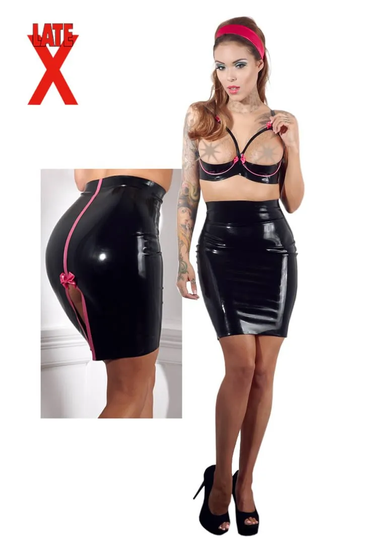 Latex Nederdel i Sort2XL