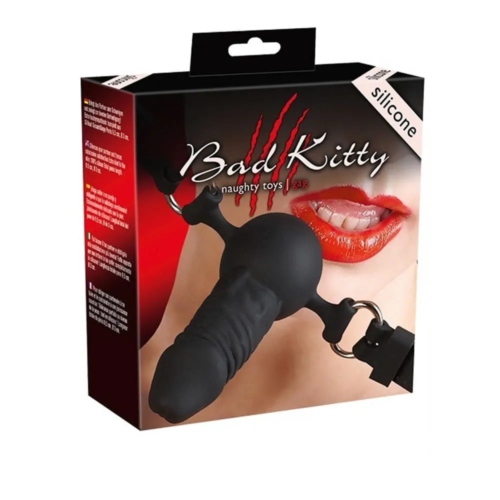 Bad Kitty silikone gag og dildoSort