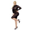Noir Transparent Plus Size Kjole med Striber - Image 3