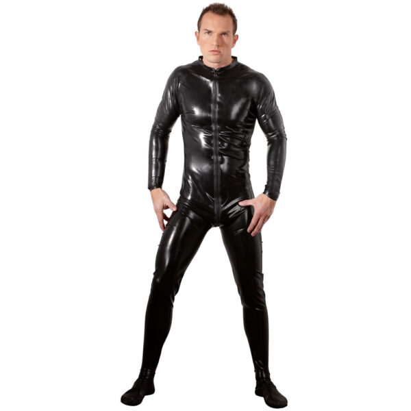 Herre Latex Heldragt i sort - Image 3