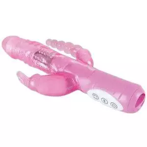 3 x Lust Rabbit Perlevibrator Dildo med Analvibrator