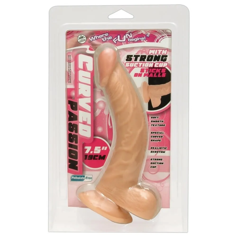 Curved Passion Dildo med SugekopHudfarve