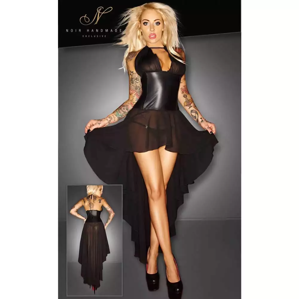 Noir Exclusive Wetlook Korset Kjole - Billede 4