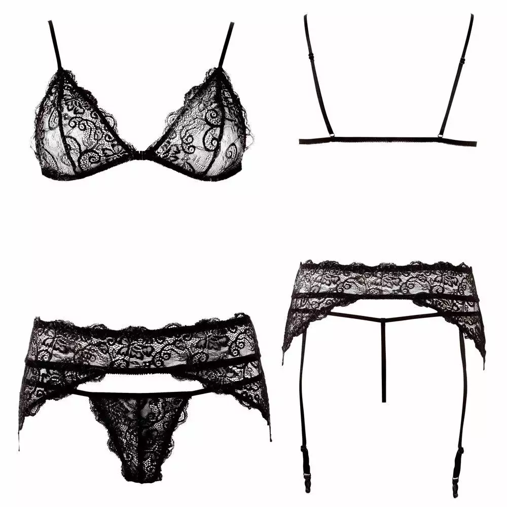 Lacy Blonde BH sæt med Hofteholder - Billede 4