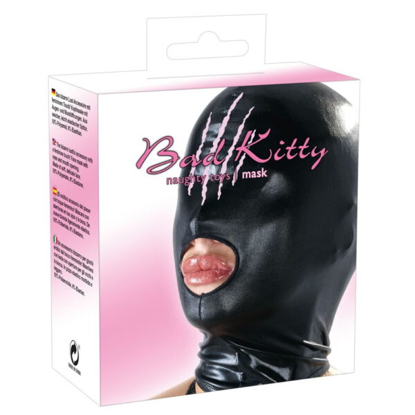 Bad Kitty Maske i Sort WetlookSort