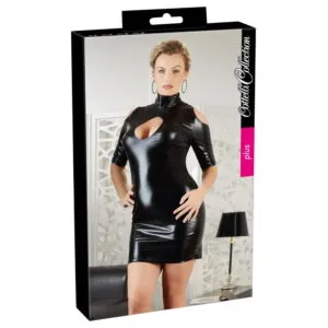 Plus Size Wetlook Kjole med Cut-Outs
