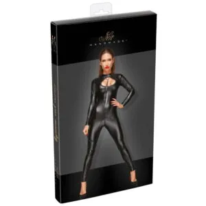 Noir Wetlook Jumpsuit med Snor